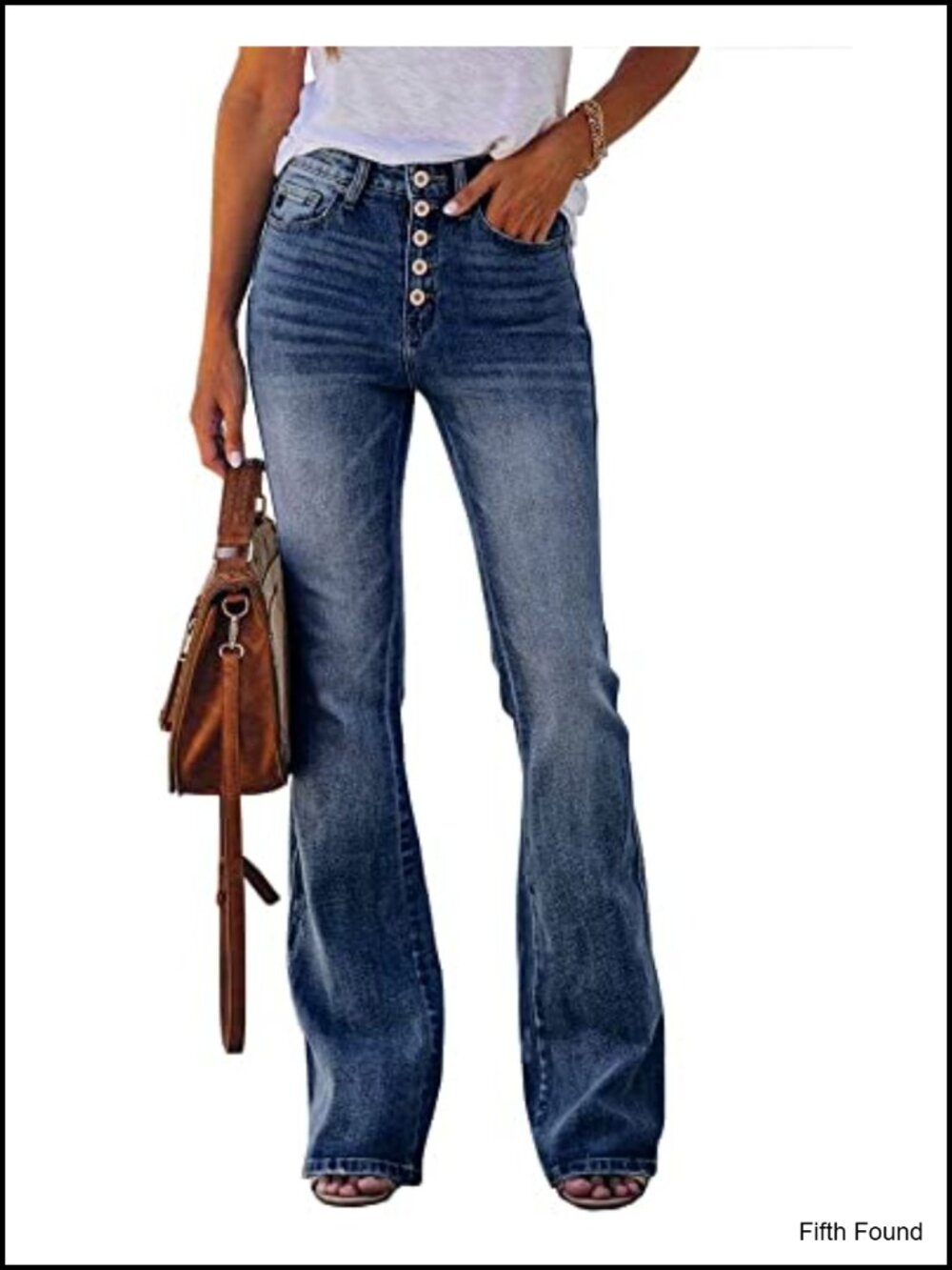 High Waisted Bootcut Flare Jeans Stretch Denim Tummy Control Casual